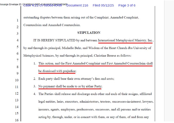 University of Metaphysical Sciences Lawsuit Dismissal